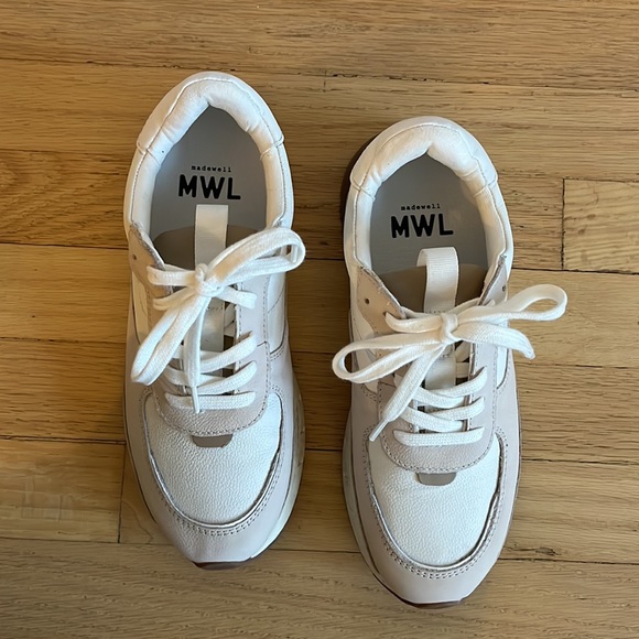 Madewell 7.5 Kickoff Trainer Sneakers Neutral Colorblock Leather - Picture 6 of 6